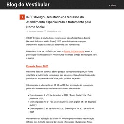 INEP divulgou resultado dos recursos dAtendimento especializado e tratamento pelo Nome Social