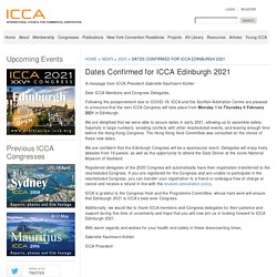 Dates Confirmed for ICCA Edinburgh 2021 - ICCA