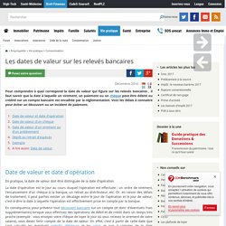 Les dates de valeur sur les relevés bancaires