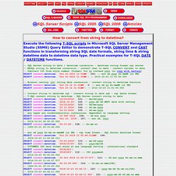 SQL Datetime Conversion - String Date Convert Formats - SQLUSA