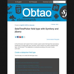 DateTimePicker field type with Symfony and jQuery