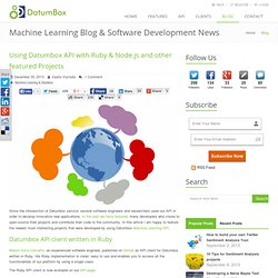 Using Datumbox API with Ruby & Node.js and other featured Projects