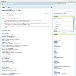 Dave's wiki / Getting Things Done