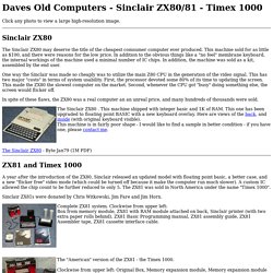 DAVES OLD COMPUTERS - Sinclair ZX80/81 - Timex 1000