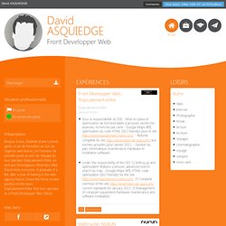 David ASQUIEDGE - CV - Front Developper Web