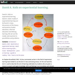 David A. Kolb on experiential learning.