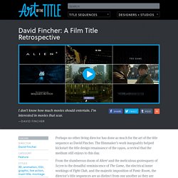 David Fincher: A Film Title Retrospective