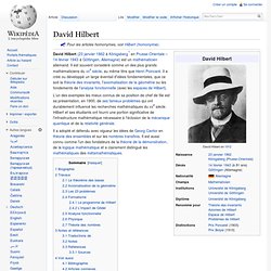 David Hilbert