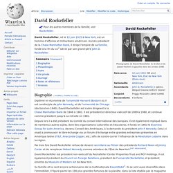 David Rockefeller - 12 juin 1915 à New York Wikipédia