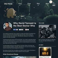 Why David Tennant is the Best Doctor Who