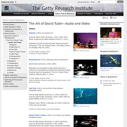 Audio & Video (Getty Research Institute)<br>