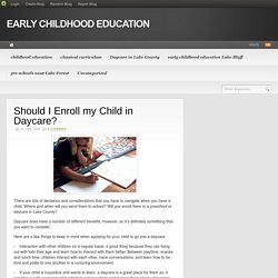 Should I Enroll my Child in Daycare?