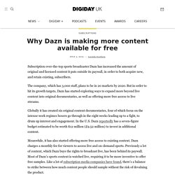 Why Dazn is making more content available for free