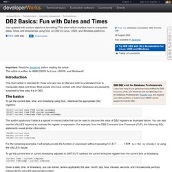 DB2 Basics: Fun with Dates and Times