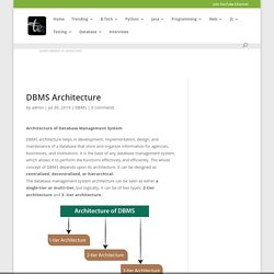 DBMS Architecture