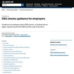 DBS checks: guidance for employers