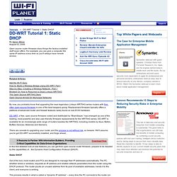 DD-WRT Tutorial 1: Static DHCP