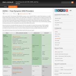 DDNS – Free Dynamic DNS Providers