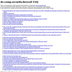 Firewall - FAQ