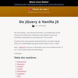 De jQuery à Vanilla JS