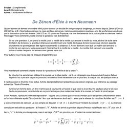 De Zénon d'Élée à von Neumann