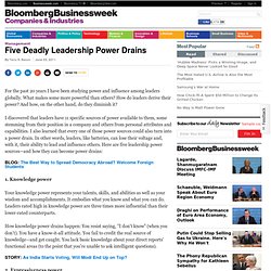 Five Deadly Leadership Power Drains