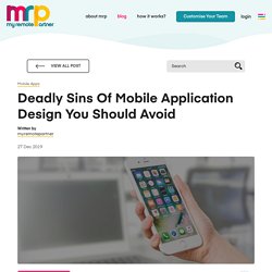 We should avoid some deadly sins of mobile app design.