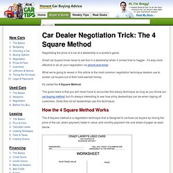Car Dealer Negotiation Trick: The 4 Square Method