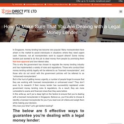 How To Make Sure That You Are Dealing with a Legal Money Lender