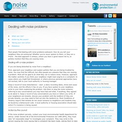 Dealing with noise problems - Noise Action Week