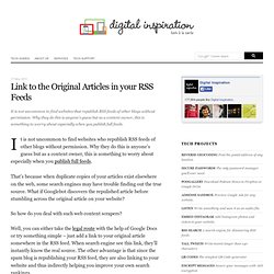 Spam Blogs Republish Your RSS Feeds? Use this to your Advantage