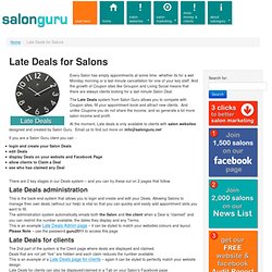 Late Deals for Salons - to fill empty appointments slots