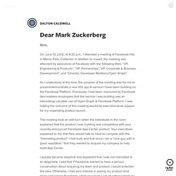 Dear Mark Zuckerberg by Dalton Caldwell