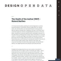 The Death of the Author [1967] – Roland Barthes