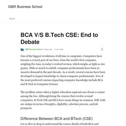 BCA V/S B.Tech CSE: End to Debate