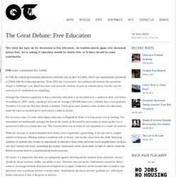 The Great Debate: Free Education