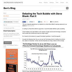 Debating the Tech Bubble with Steve Blank: Part II