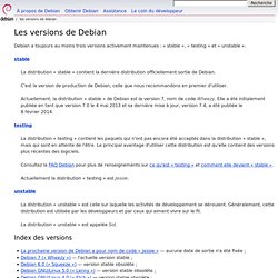 Les versions de Debian