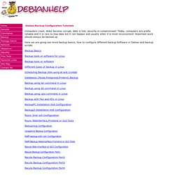 Debian Linux Backup - Tutorials and articles