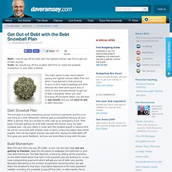 Get Out of Debt with the Debt Snowball Plan - Debt - Debt