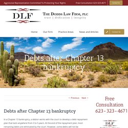Debts after Chapter 13 bankruptcy