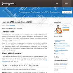Parsing XML using SimpleXML