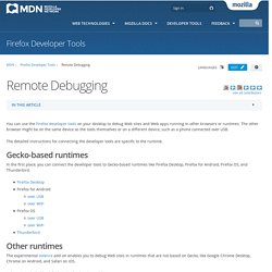 Remote Debugging - Firefox Developer Tools