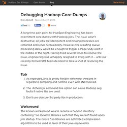 Debugging Hadoop Core Dumps
