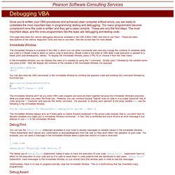 Debugging VBA