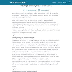 Debunking 5 common myths about private tutoring - Landon Schertz