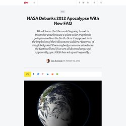 NASA Debunks 2012 Apocalypse With New FAQ