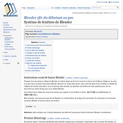 Blender 3D: du débutant au pro/Système de fenêtres de Blender