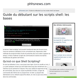 Guide du débutant sur les scripts shell: les bases - phhsnews.com