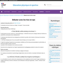 Débuter avec les tice en eps - Education physique et sportive